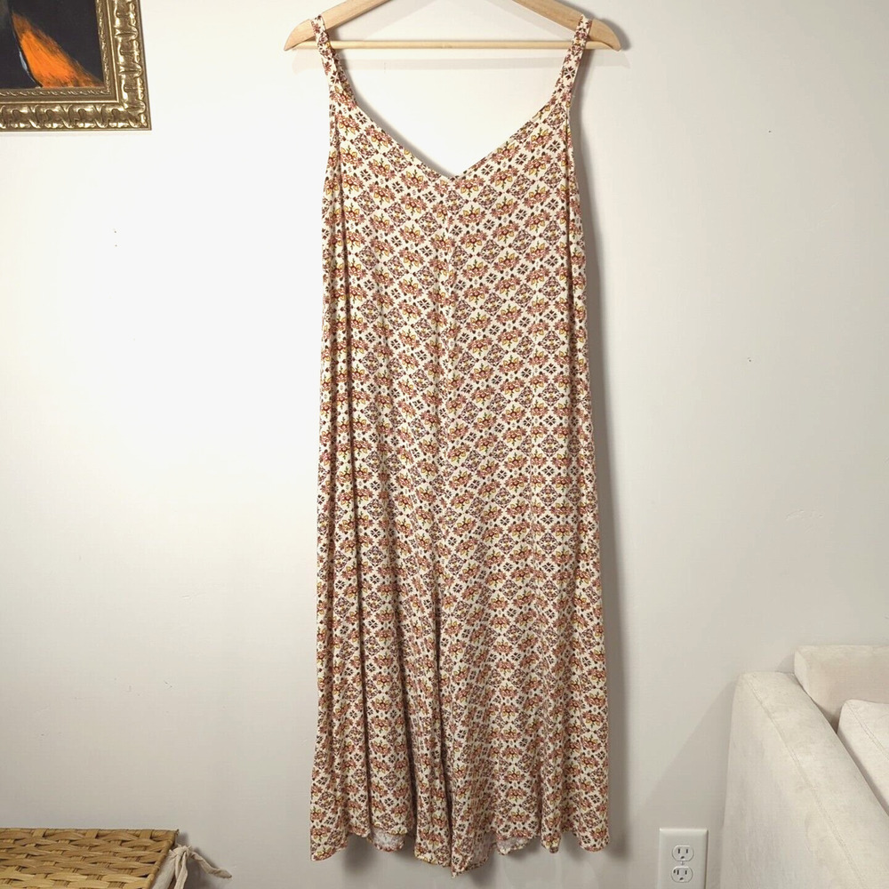 Torrid Cream Red Dainty Floral Tank Flowy Boho Romper Size 3